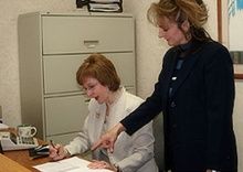 Accountants working at desk